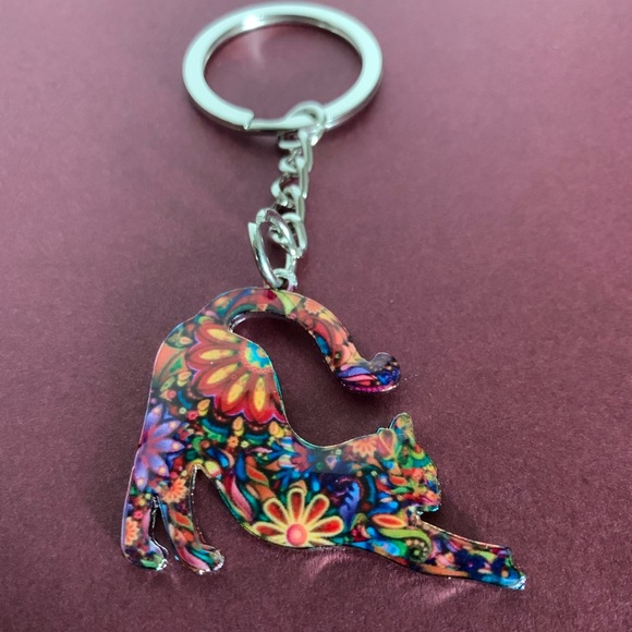 Kitty flower power keychain - Picture 1 of 3